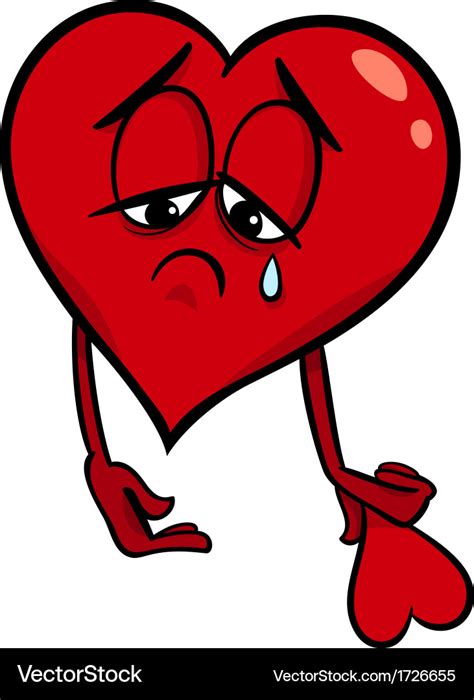 Sad Broken Heart Cartoon Royalty Free Vector Image