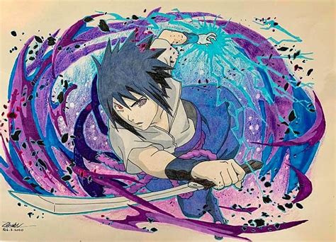 Drew Sasuke From A Pic In Naruto Blazing With Some Slight Changes