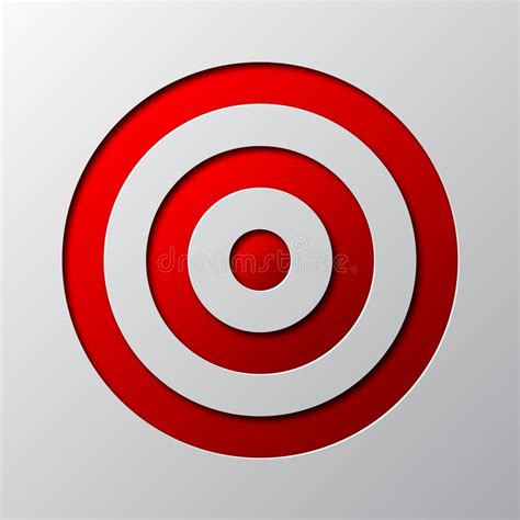 Paper Art Of The Red Target Symbol Vector Illustration Stock