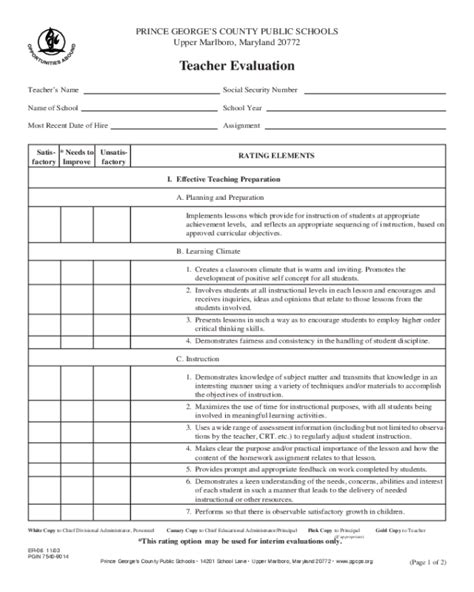 2023 Teacher Evaluation Form Fillable Printable Pdf And Forms Handypdf