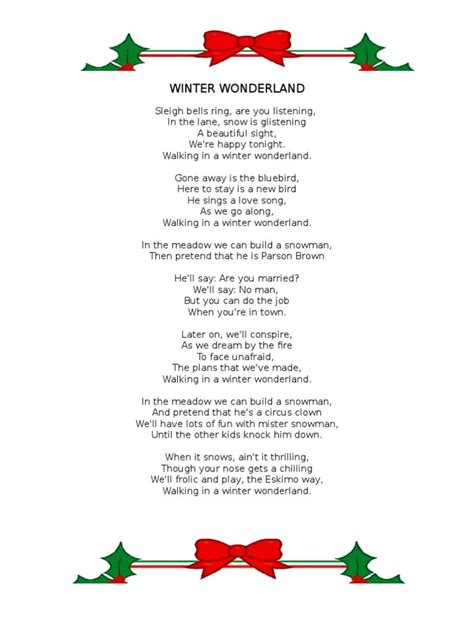 In The Song Winter Wonderland Who Is Parson Brown