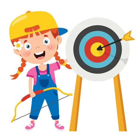Premium Vector Happy Character Playing Archery Game
