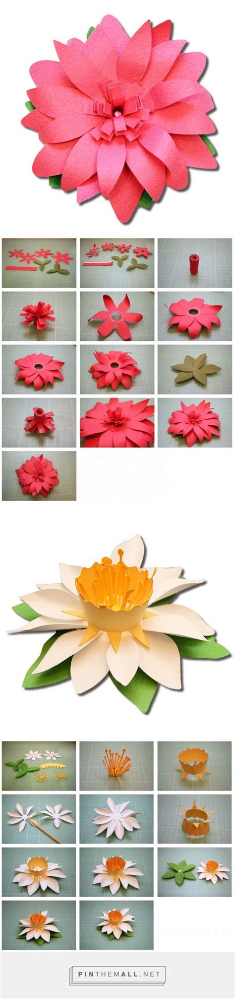 Bits Of Paper Fringed And Spring 3d Paper Flowers A Grouped