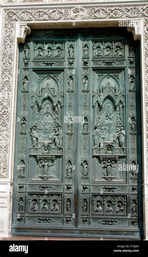 Duomo Doors Florence Italy Stock Photo Alamy