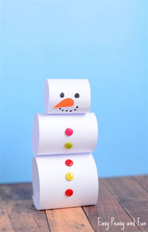 Simple Paper Snowman Craft Easy Peasy And Fun