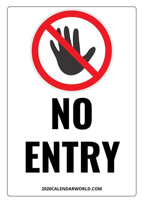 No Entry Free Printable Sign Template Download In 2021 Entry Signs