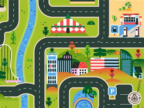 City Road Map Play Mat Illustration By Olga Davydova On Dribbble