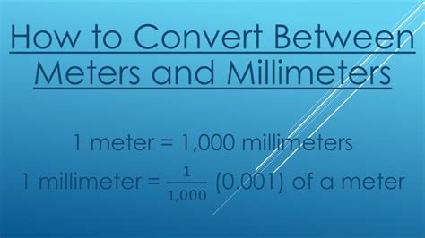 Converting Between Meters And Millimeters Youtube