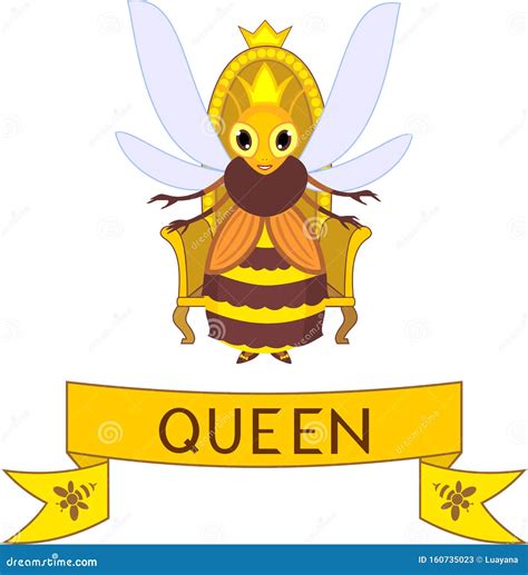 Cartoon Queen Bee Stock Vector Illustration Of Crown 160735023