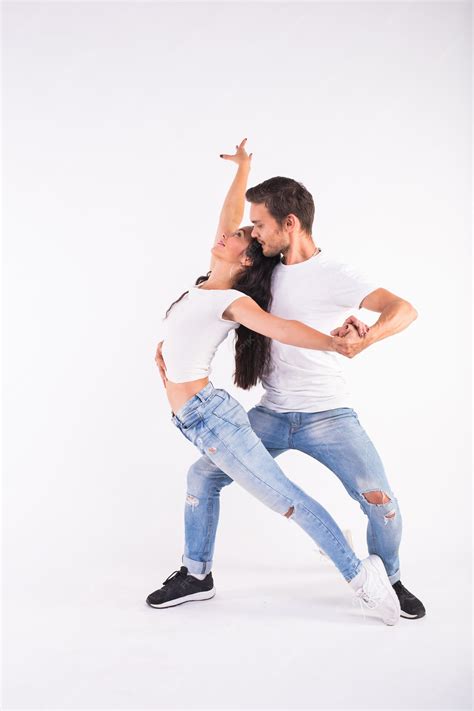 Premium Photo Young Couple Dancing Social Latin Dance Bachata Merengue Salsa Two Elegance