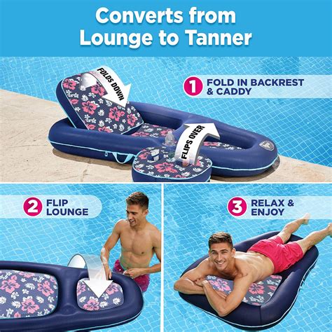 Aqua Ultimate 2 In 1 Convertible Water Lounge Inflatable Pool Float Multi Position Recliner