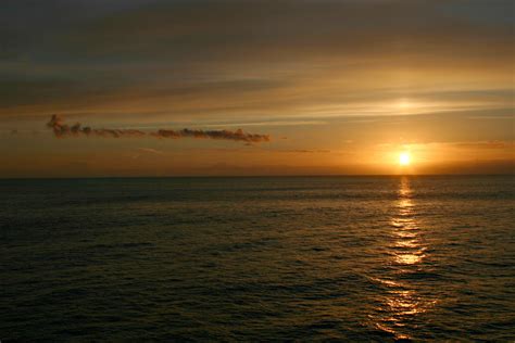 Free Photo Sunset On The Ocean Clouds Ocean Orange Free Download