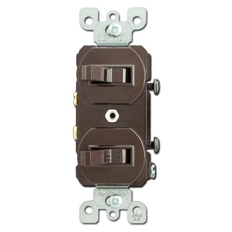 Leviton Duplex Stacked 3 Way Horizontal Toggle Light Switches 5243