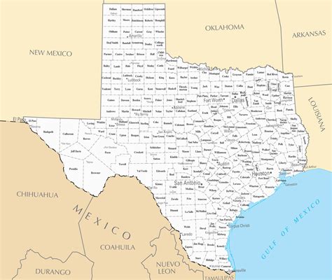 Texas Map With All Cities And Towns Secretmuseum