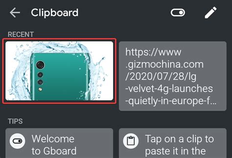 Gboards Built In Clipboard Now Supports Images Gizmochina
