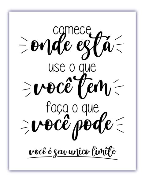 Frase De Letras Encorajadoras Emoldurada Em Português Brasileiro