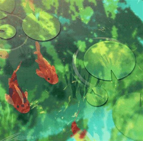 Fish Pond Anime Scenery Anime Scenery Wallpaper Aesthetic Anime