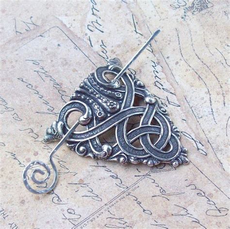 Celtic Shawl Pin Silver Celtic Scarf Pin Celtic Hair Slide Etsy