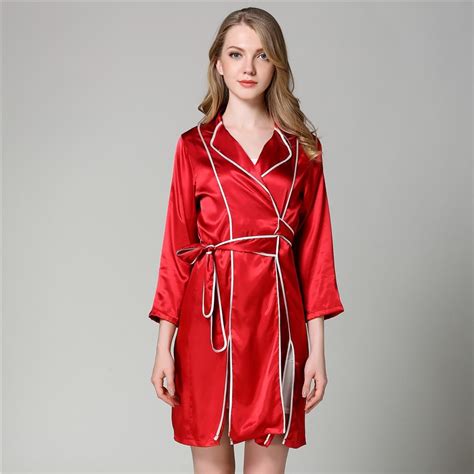 Women Silk Mid Bathrobe Sexy Dressing Gown Lace Bath Robe In Robe And Gown Sets From Underwear