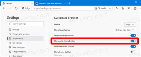 How To Use Collections In Microsoft Edge Show Or Hide Button Browser