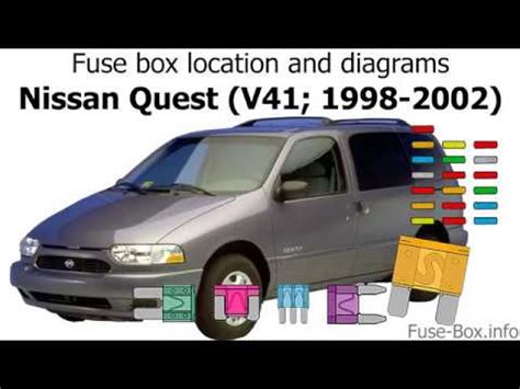 Read or download nissan quest fuse box diagram for free box diagram at diagramax.mbreporter.it. Fuse box location and diagrams: Nissan Quest (V41; 1998-2002) - YouTube