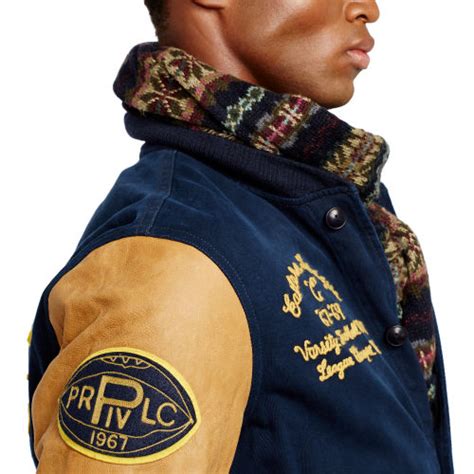 As usual, polo ralph lauren comes through with a fresh take on an american classic in the form of this bomber. Lyst - Polo Ralph Lauren Davidson Varsity Jacket in Blue ...