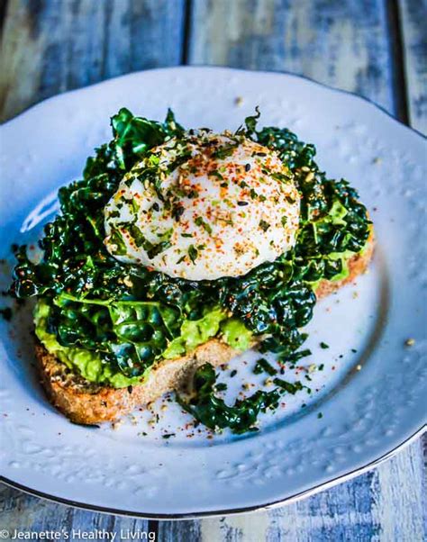 Smashed Avocado Kale Poached Egg Toast Jeanettes Healthy Living
