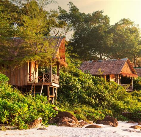 Tropical Huts On Stilts Stock Photo Image Of Jungle 23242862