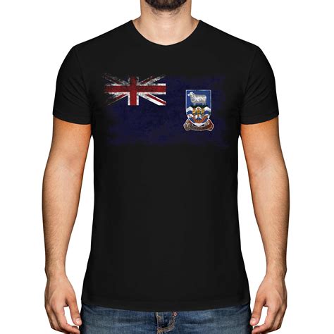 Falkland Islands Distressed Flag Mens T Shirt Top Islas Malvinas Shirt