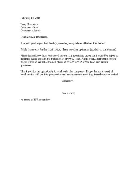 Pin On Resignation Letter