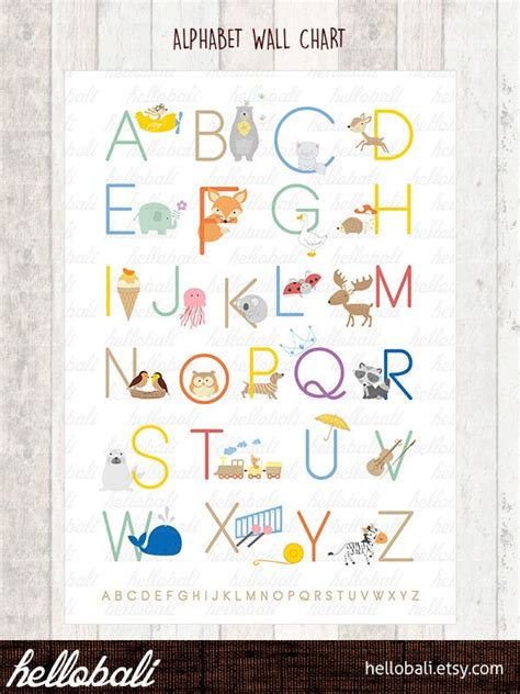 Alphabet Wall Chart Poster Letter Clip Art Woodland