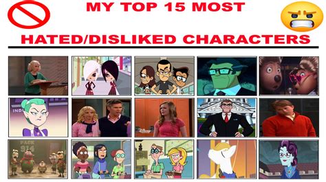 My Top 15 Most Disliked Characters By Minniemouse2003 On Deviantart