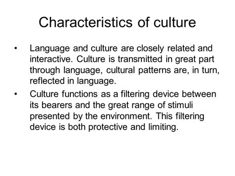 Culture And Its Characteristics Definition Functions Components