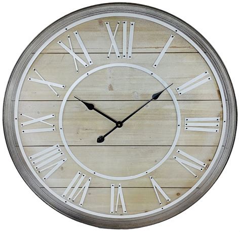 Extra Large Vintage Wooden Wall Clock With White Roman Etsy