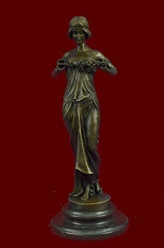 Handmade European Bronze Sculpture Art Deco Nymph Of The Woods