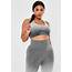 Plus Size Grey Ombre Co Ord Padded Sports Bra  Missguided