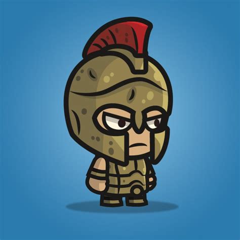 Greek Warrior Game Character Design Greek Warrior 2d Character Sprite