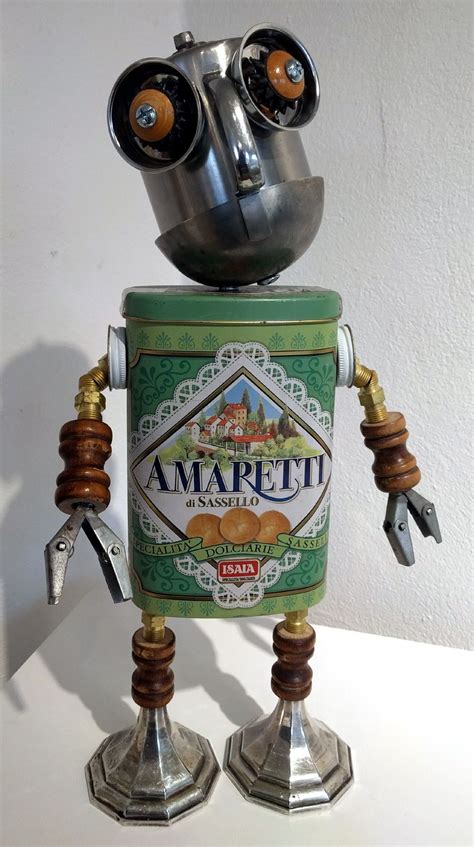 Mr Amaretti Found Object Recycled Junk Art Robot Sculpture By Don