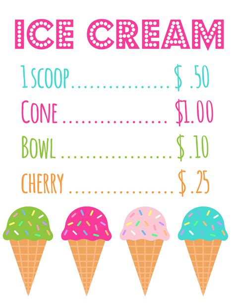 Ice Cream Shop Dramatic Play Free Printables Printable Templates By Nora