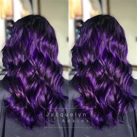 33 Top Images Black Hair Purple Roots Amazon Com Wiger Ombre Wig Long