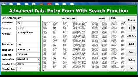 How To Create An Advanced Excel Data Entry Form With Search Function