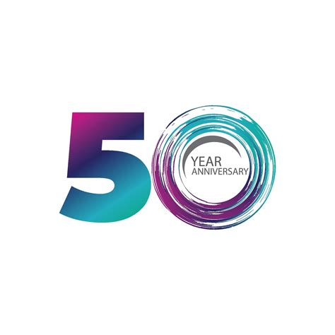 50 Years Anniversary Celebration Color Vector Template Design