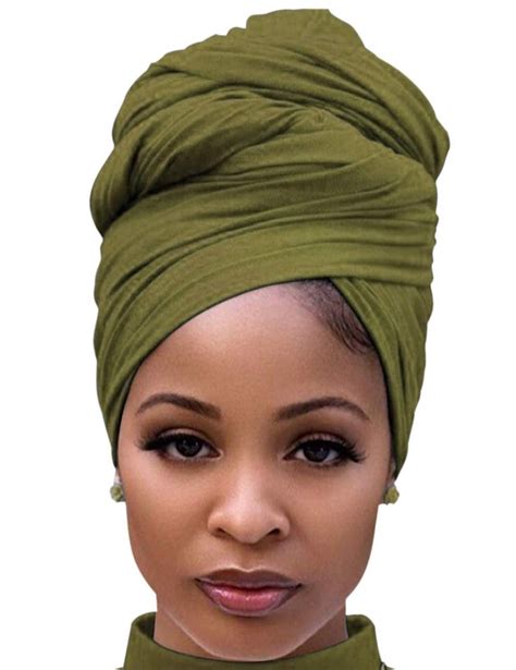 Turban Head Wraps For Women Stretch Jersey African Head Wrap Knit Headwraps Urban Hair Scarf