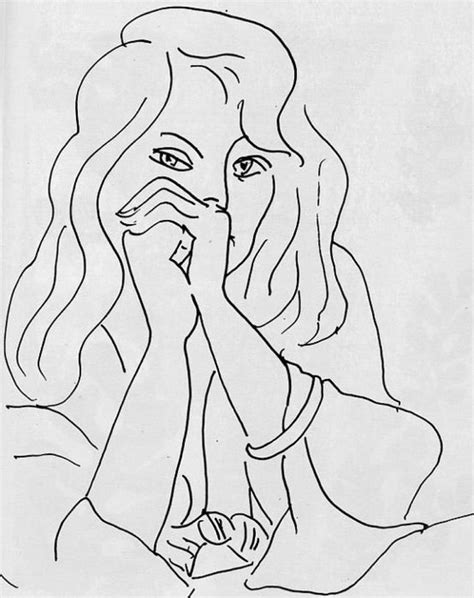 Henri Matisse A Woman With Loose Hair Ink On Paper Henri