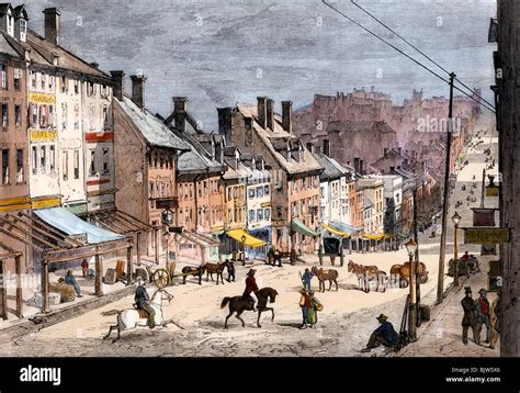 High Street In Richmond Virginia During The Civil War 1862 Hand