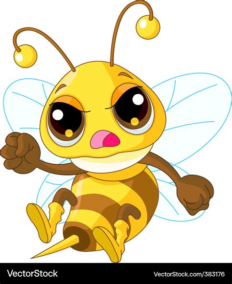 Cute Angry Bee Royalty Free Vector Image Vectorstock