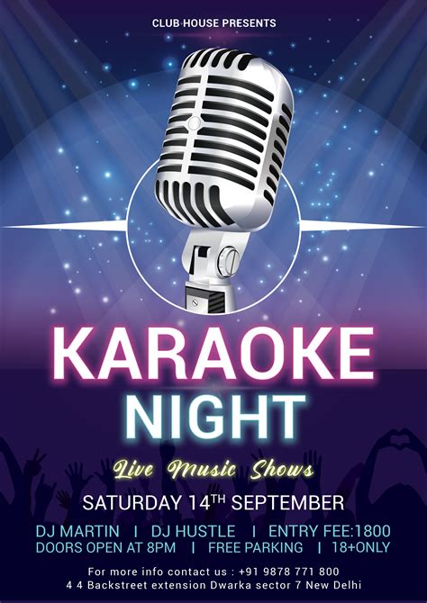 Karaoke Night Flyer Free Psd