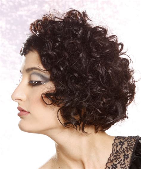 Short Black Hairstyle With Messy Curls