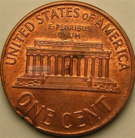 1964 D Lincoln Memorial Penny Clipped Planchet Error Coin Ae 474