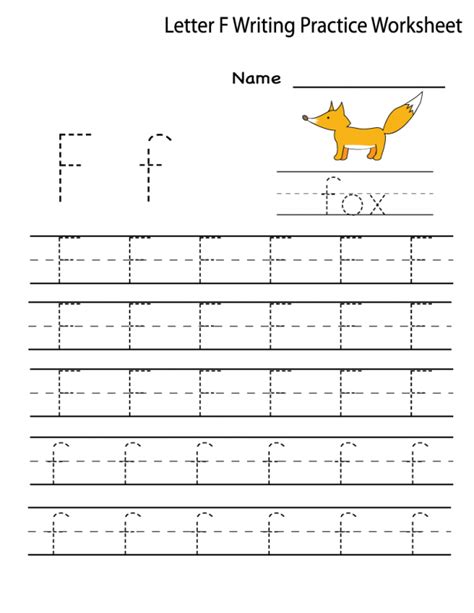 Letter F Tracing Worksheets Learning Printable